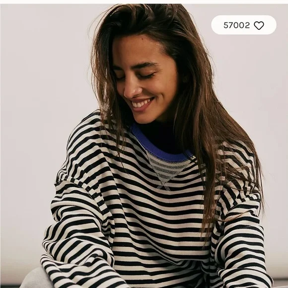 Free People Striped Classic Crewneck - Picture 4 of 4